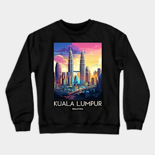 A Pop Art Travel Print of Kuala Lumpur - Malaysia Crewneck Sweatshirt